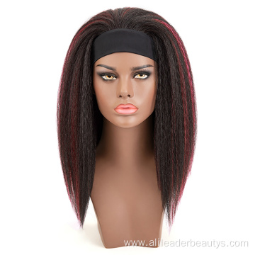 Yaki Straight Synthetic Headband Wig For Black Women